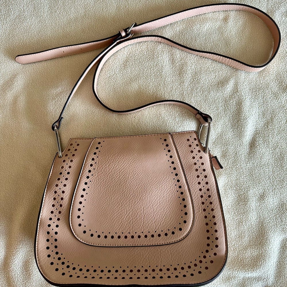Franco Sarto Blush Pink Leather Shoulder Bag